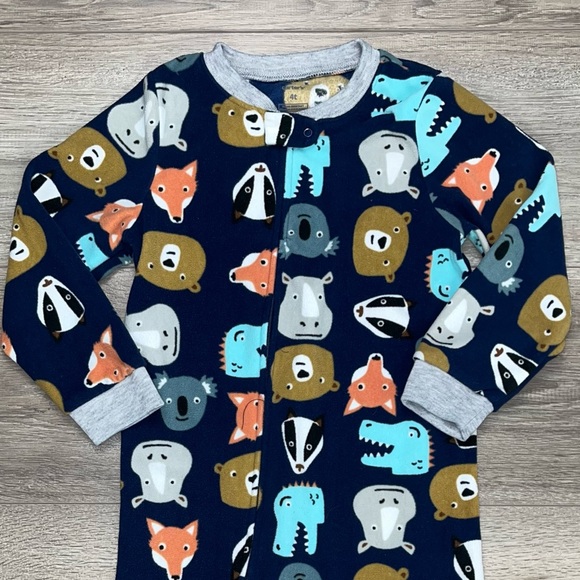 Carter’s Fleece Footed Pajama’s 4T Animals Navy Blue - Picture 6 of 11